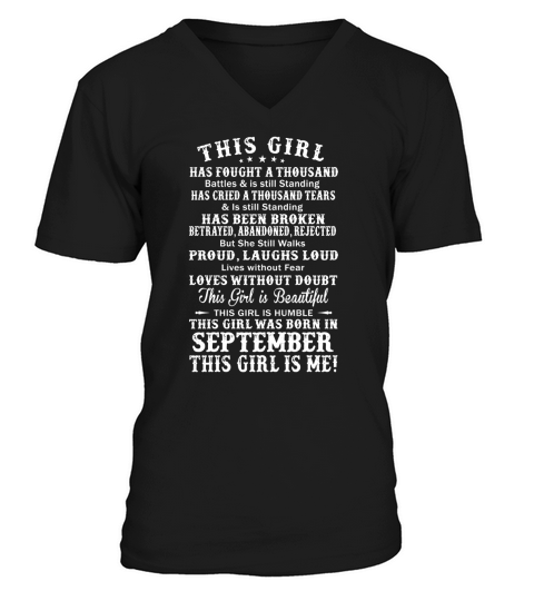 THIS GIRL IS BEAUTIFUL WAS BORN IN SEPTEMBER V-Neck T-shirt