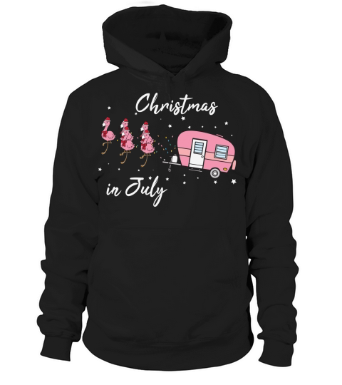 Flamingo Pink Camping Car Xmas Hoodie Unisex