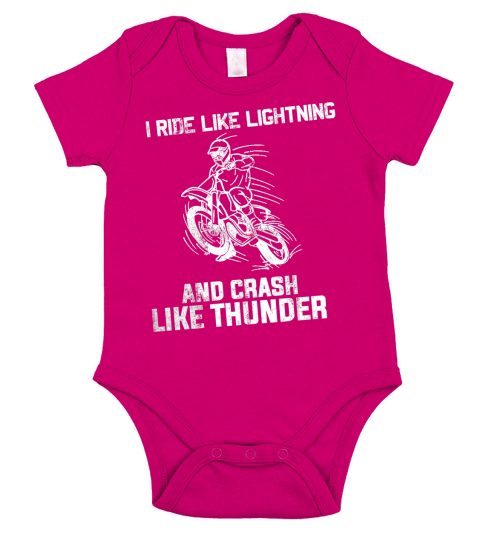 I Ride Like Lightning And Crash Like Thunder Short Sleeve Baby One-Piece