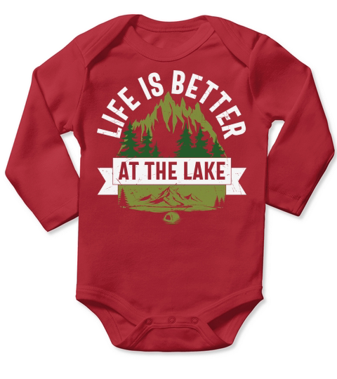 Life is better at the lake Long Sleeve Baby One-Piece