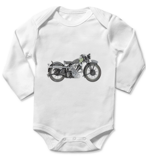 1935 vintage motorcycle Long Sleeve Baby One-Piece
