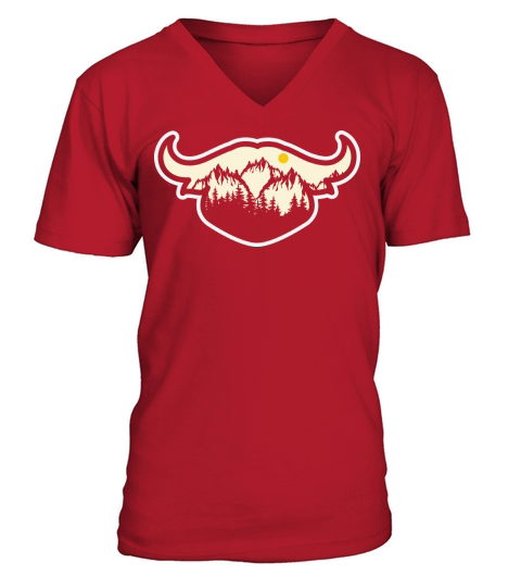 Vintage nation landscape buffalo V-Neck T-shirt