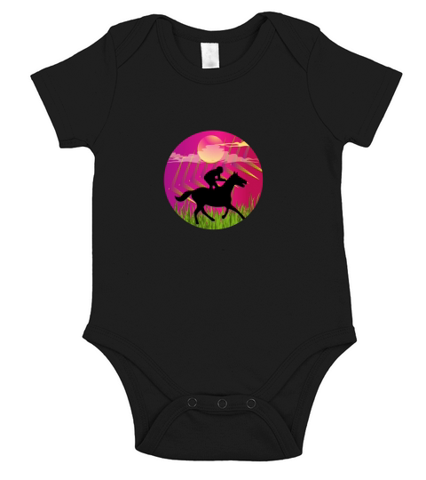 Horse retro(4) Short Sleeve Baby One-Piece
