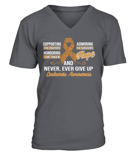 Leukemia Awareness T-Shirt Orange Ribbon Tee Gifts V-Neck T-shirt