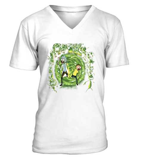 Rick &amp;amp; Morty Portal And The Monsters V-Neck T-shirt
