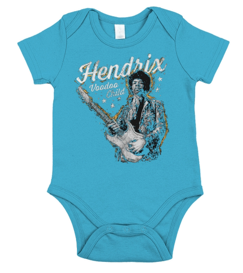 Jimi Hendrix Distressed Voodoo Child Vintage Graphic T-Shirt Short Sleeve Baby One-Piece