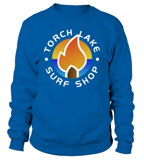 Mens Torch Lake Surf Shop Logo T shirt in Turqoui Sweatshirt Unisex