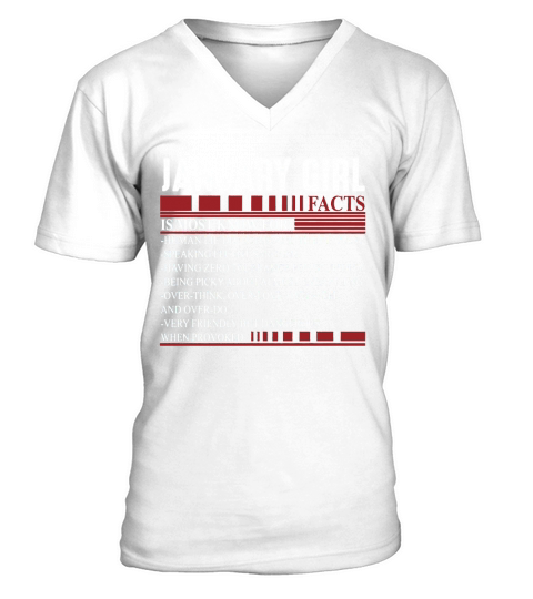 Womens January Girl Facts Funny Most Known For Human Lie Detector T-Shirt V-Neck T-shirt