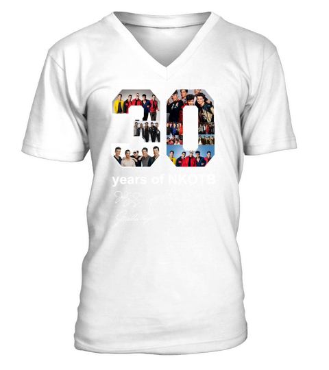30 years of NKOTB New Kids On The Block signatures shirt V-Neck T-shirt