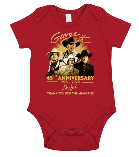 George Strait 45th Anniversary 1975 2020 Signature Thank You For The Memories Short Sleeve Baby One-Piece