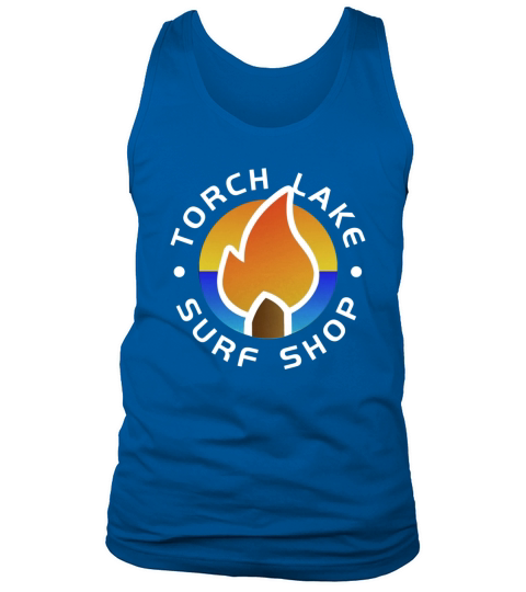 Mens Torch Lake Surf Shop Logo T shirt in Turqoui Tank Top Unisex