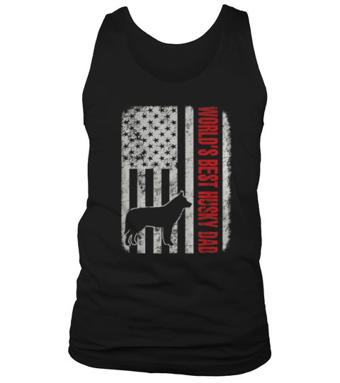 World’s Best Husky Dad American Flag shirt Tank Top Unisex