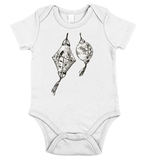 Oriental Lanterns T-Shirt Short Sleeve Baby One-Piece