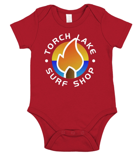 Mens Torch Lake Surf Shop Logo T shirt in Turqoui Short Sleeve Baby One-Piece