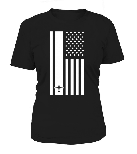 Patriotic American Flag Runway Pilot T-Shirt Women's T-Shirt