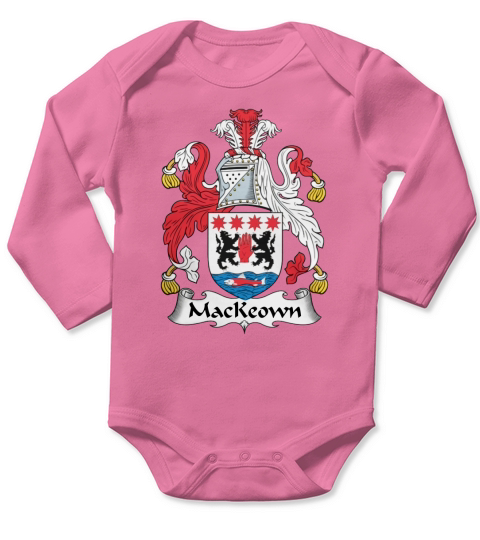 MacKeown Coat of Arms Irish Family Crests Long Sleeve Baby One-Piece