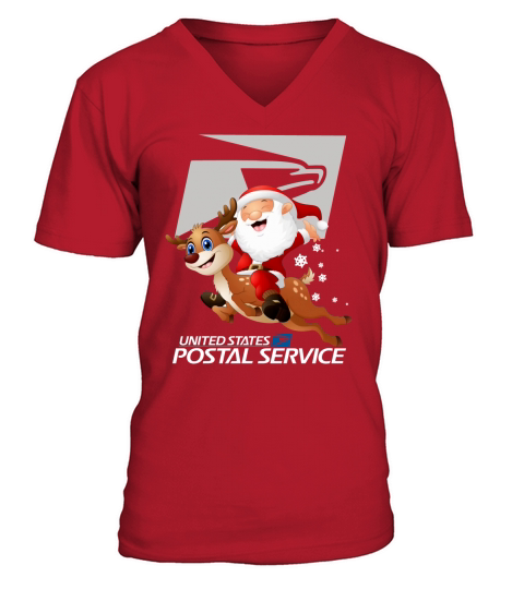 Santa United States Postal Service V-Neck T-shirt