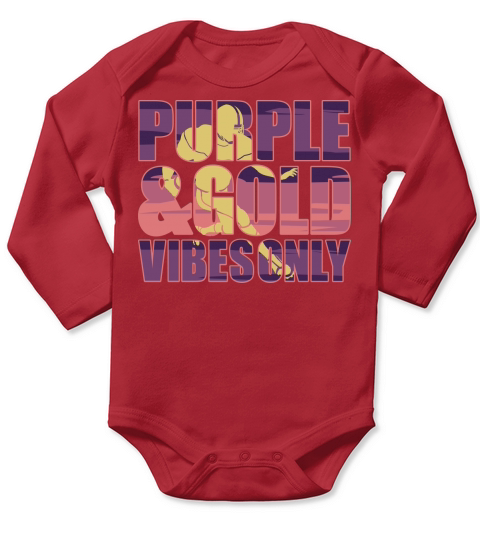 Purple and Gold Game Day Football SVG Long Sleeve Baby One-Piece