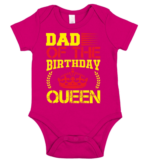 Dad of the birthday queen Short Sleeve Baby One-Piece