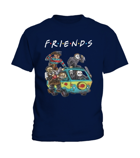 Michael Myers Friends In Bus With Horror Character shirt - Travel Mug Kids T-Shirt