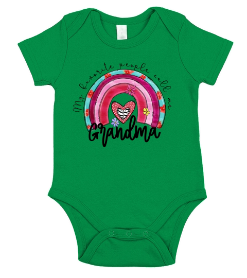 My favorite people call me grandma sublimation Short Sleeve Baby One-Piece