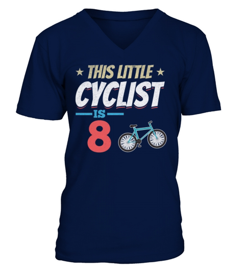 Cycling Boys This Little Cyclist Is 8 Years Old V-Neck T-shirt
