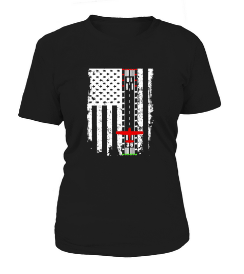 Aviation Runway Flag Pilot Plane Flying Women's T-Shirt