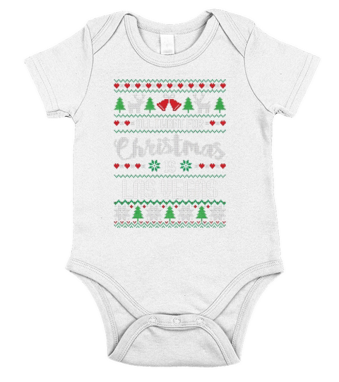 All I Want For Christmas Is Las Vegas Ugly sweater Short Sleeve Baby One-Piece