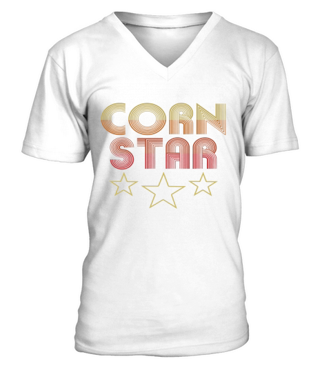 Corn Star - Retro Cornhole Team Funny V-Neck T-shirt
