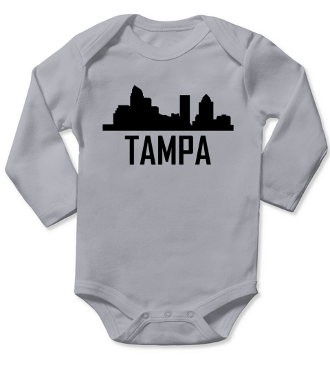 Tampa Florida City Skyline Long Sleeve Baby One-Piece