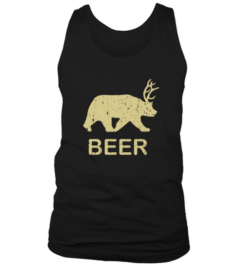Funny Gym Shirt   Beer Bear Deer Vintage T Shirt Tank Top Unisex