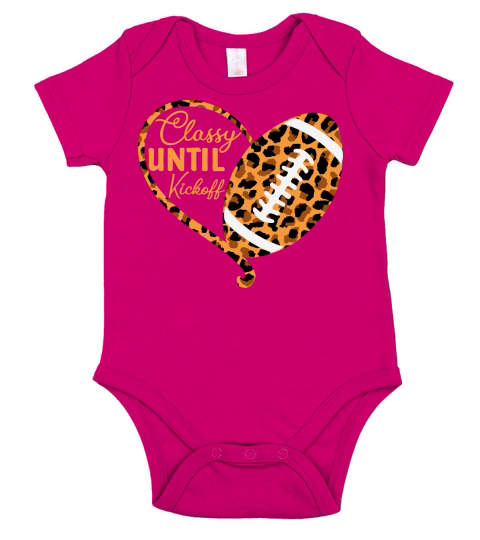 Classy Until Kickoff Football Lovers SVG Short Sleeve Baby One-Piece