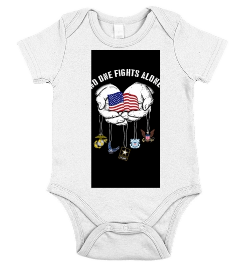 No one fights alone America Marine Corps Air Force Us Army Chatham Lighthouse - Iphone XR Case Short Sleeve Baby One-Piece