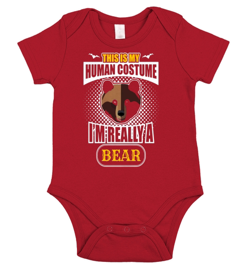 This Is My Human Costume Im Really A Bear Halloween Short Sleeve Baby One-Piece