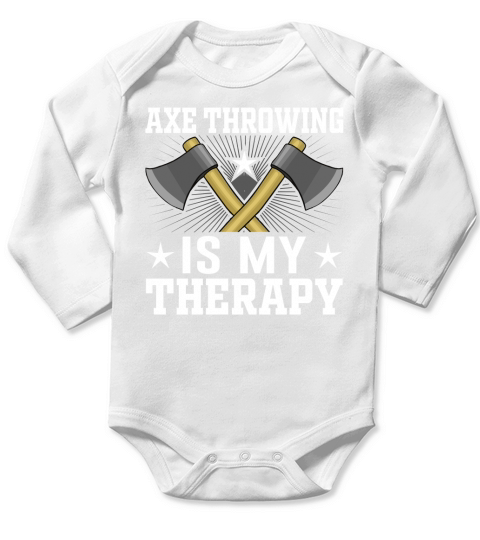 Axe throwing is my Therapy Long Sleeve Baby One-Piece