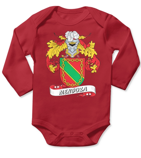 Mendoza Family Crest Spanish Family Crests Long Sleeve Baby One-Piece