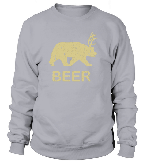 Funny Gym Shirt   Beer Bear Deer Vintage T Shirt Sweatshirt Unisex