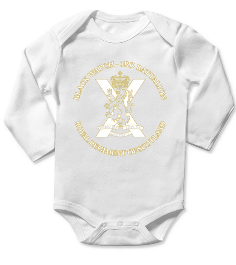 Black Watch Royal Regiment Scotland extract Long Sleeve Baby One-Piece
