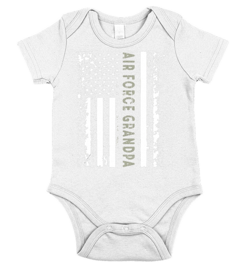 Military US Proud Air Force Grandpa Flag T-shirts Short Sleeve Baby One-Piece