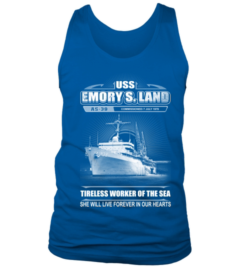 USS Emory S Land AS 39 She live forever in our hearts Tank Top Unisex