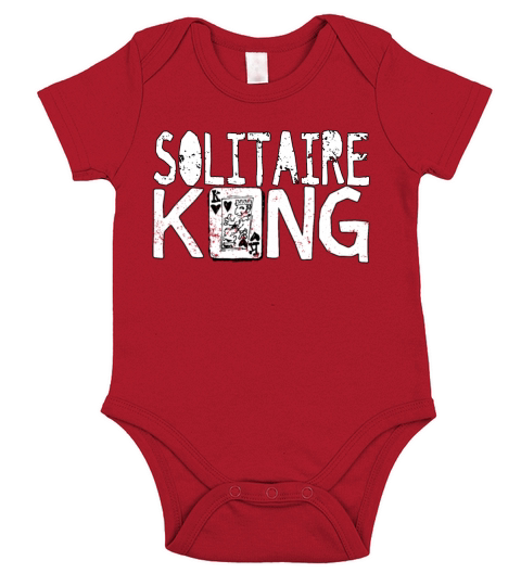 Solitaire King Card Games Fun Shirt Short Sleeve Baby One-Piece
