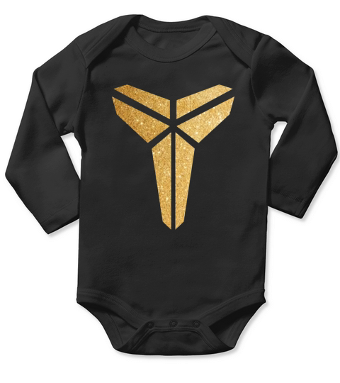 Kobe Logo Gold Glitter Long Sleeve Baby One-Piece