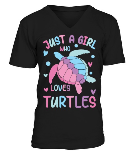 Just a Girl Who Loves Turtles Sea Turtle V-Neck T-shirt