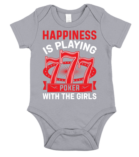 happiness is playing poker with the girls Short Sleeve Baby One-Piece