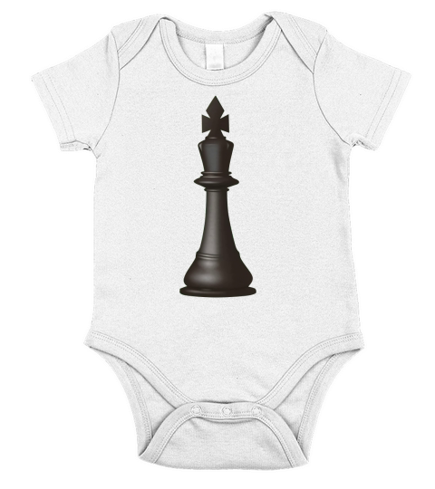 Black King Chess Piece Short Sleeve Baby One-Piece