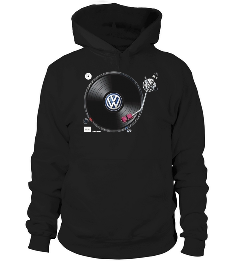VW TUNING BEETLE VINYL DECK MUSIC MUSICAL GRAPHIC DESIGN DJ RETRO CAR LOGO Hoodie Unisex