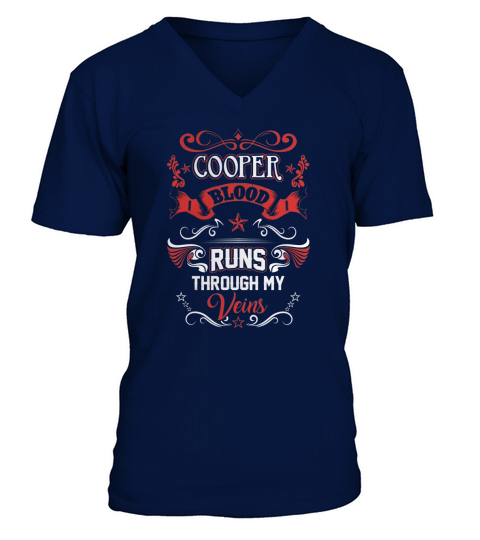 COOPER BLOOD RUNS THROUGH MY VEINS V-Neck T-shirt