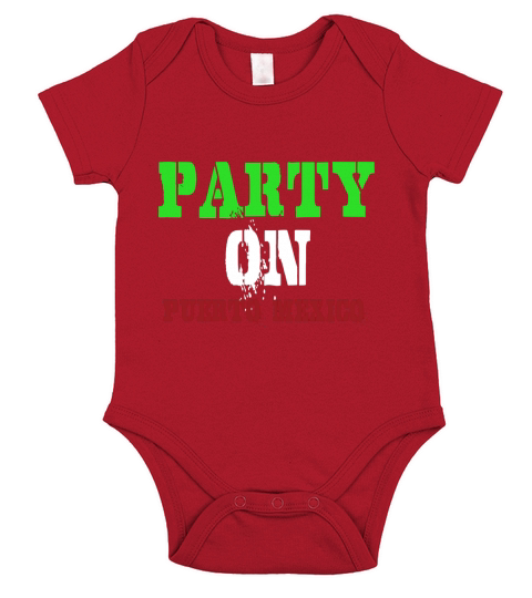 Party On Puerto Mexico T-Shirts Short Sleeve Baby One-Piece