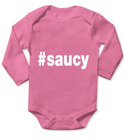 saucy hashtag letters Long Sleeve Baby One-Piece