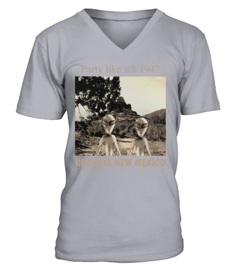 Funny Roswell Aliens UFO Crash Party T-Shirt V-Neck T-shirt